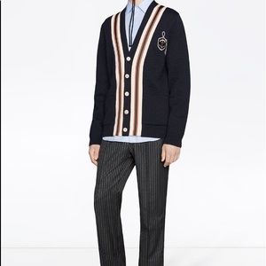 New Gucci Wool Cardigan with Anchor Crest